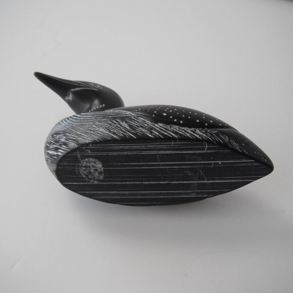 Vintage Boma Carved Black Stone Duck Figurine Sculpture Canada - Picture 5 of 7